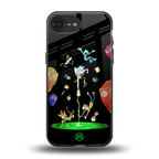 rick and morty amoled back phone cover | glass case for iphone 16e