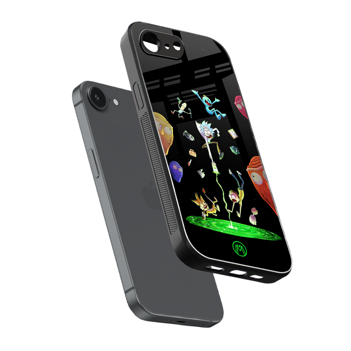 rick and morty amoled back phone cover | glass case for iphone 16e