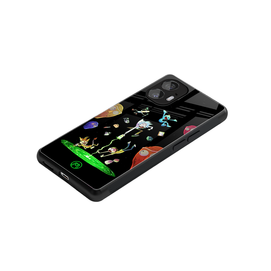 rick and morty amoled back phone cover | glass case for nothing phone 2