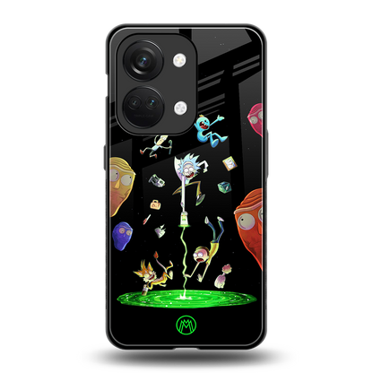 rick and morty amoled back phone cover | glass case for oneplus nord 3