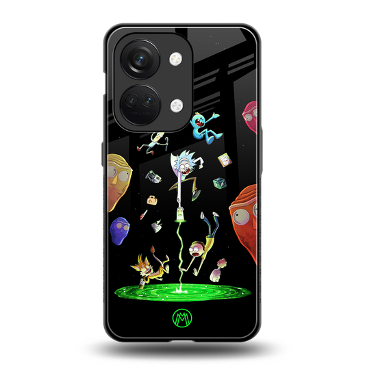 rick and morty amoled back phone cover | glass case for oneplus nord 3