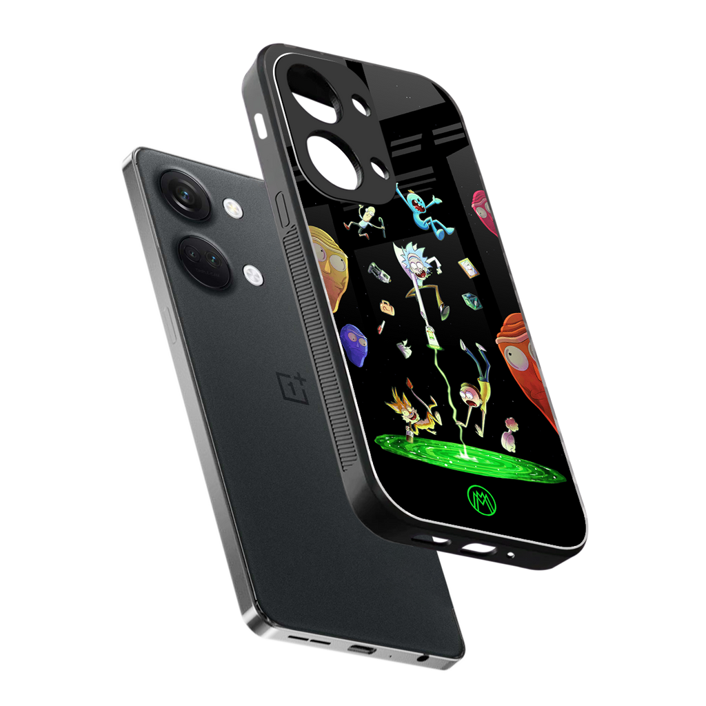 rick and morty amoled back phone cover | glass case for oneplus nord 3
