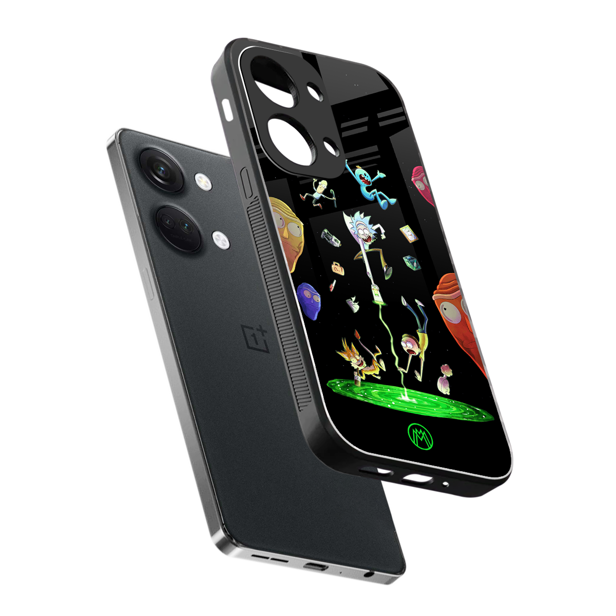 rick and morty amoled back phone cover | glass case for oneplus nord 3