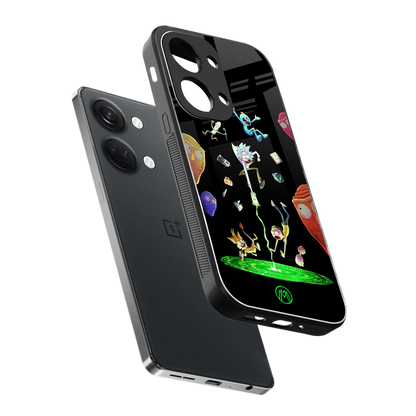 rick and morty amoled back phone cover | glass case for oneplus nord 3