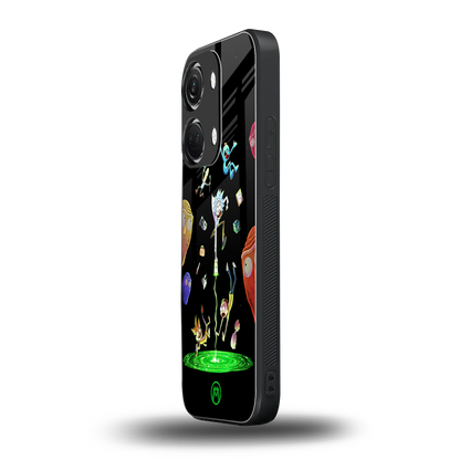 rick and morty amoled back phone cover | glass case for oneplus nord 3