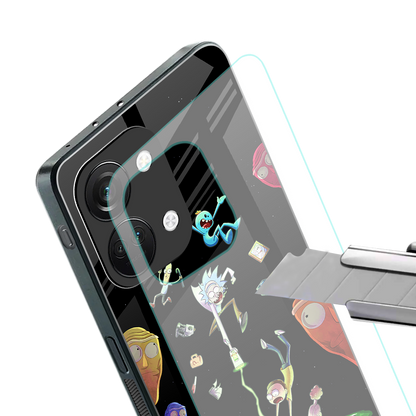 rick and morty amoled back phone cover | glass case for oneplus nord 3