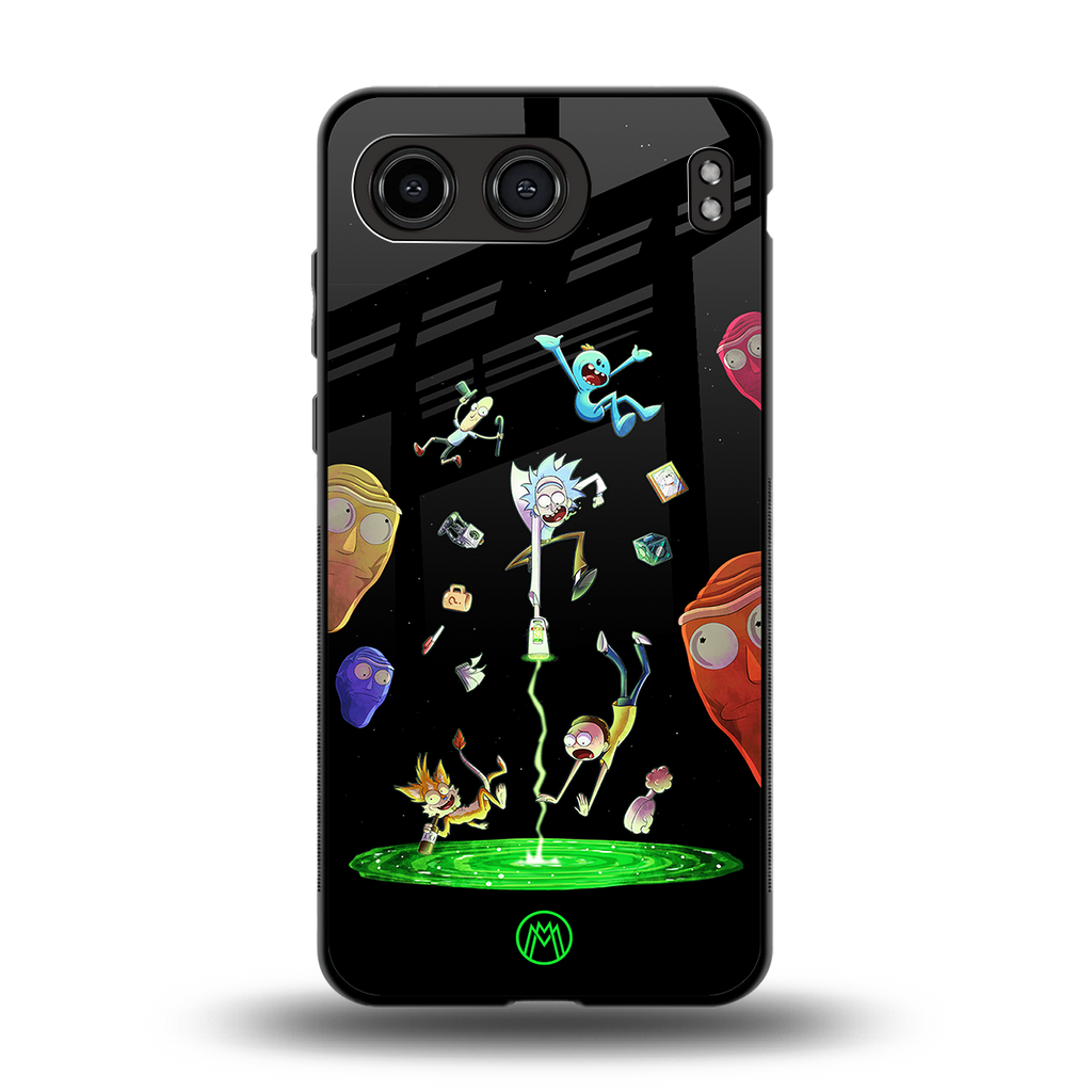 rick and morty amoled back phone cover | glass case for oneplus nord 4