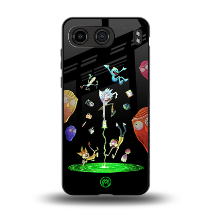 rick and morty amoled back phone cover | glass case for oneplus nord 4