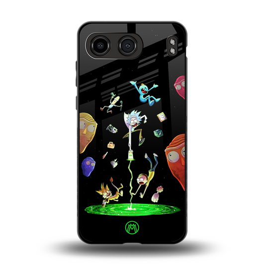 rick and morty amoled back phone cover | glass case for oneplus nord 4