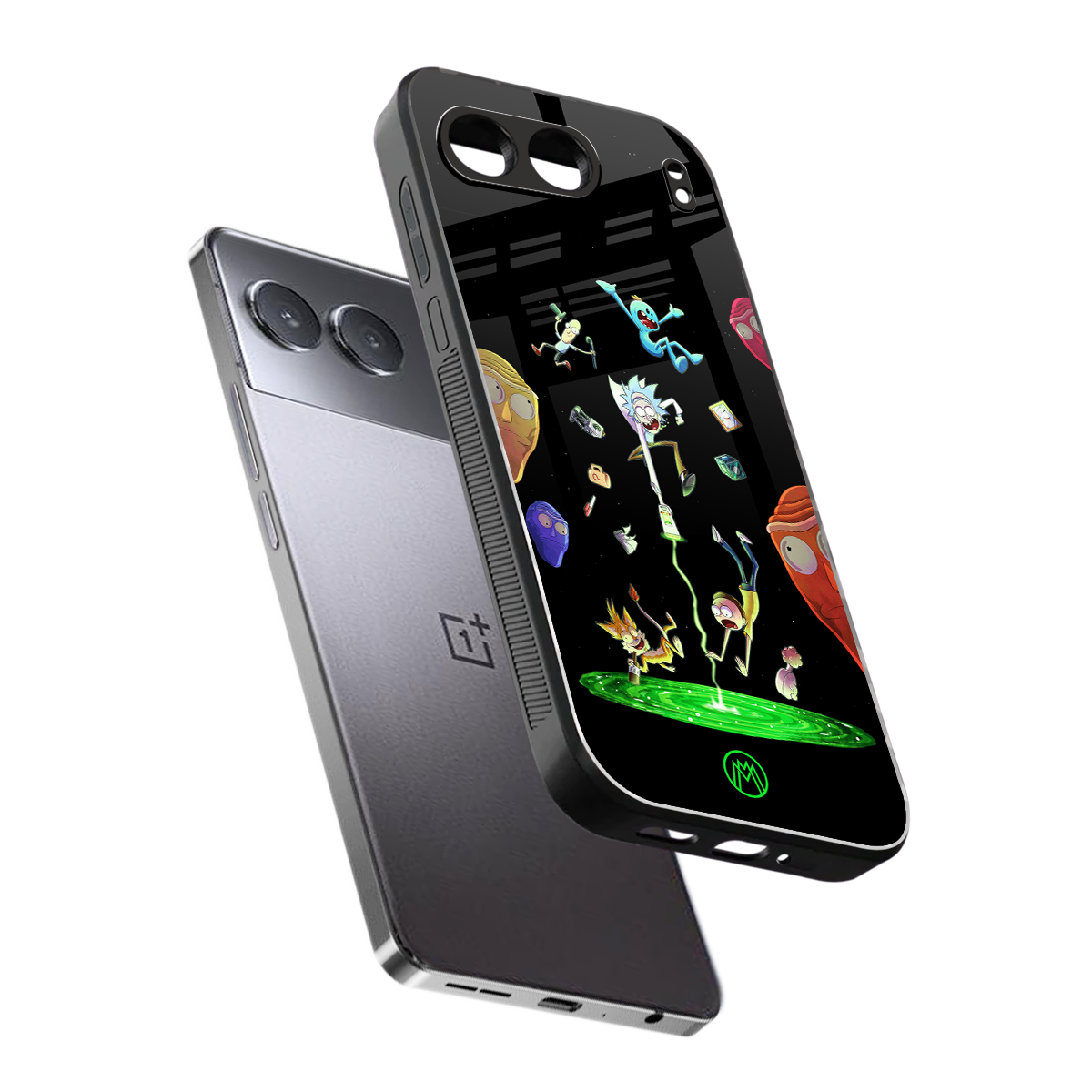 rick and morty amoled back phone cover | glass case for oneplus nord 4