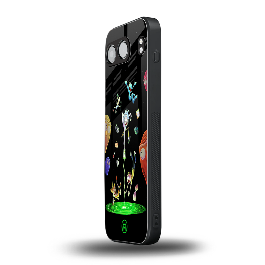 rick and morty amoled back phone cover | glass case for oneplus nord 4