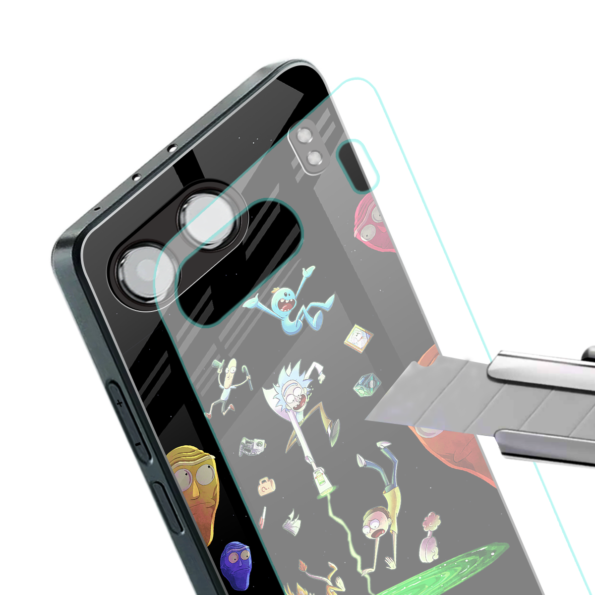 rick and morty amoled back phone cover | glass case for oneplus nord 4