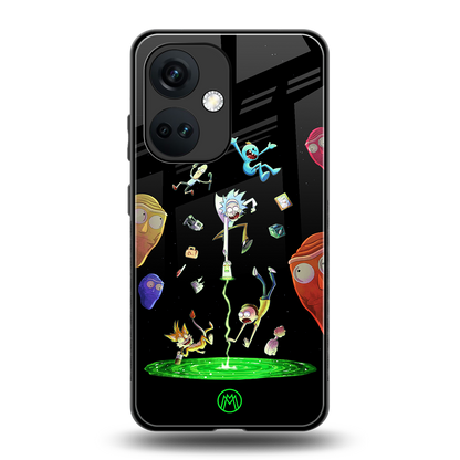 rick and morty amoled back phone cover | glass case for oneplus nord ce 3