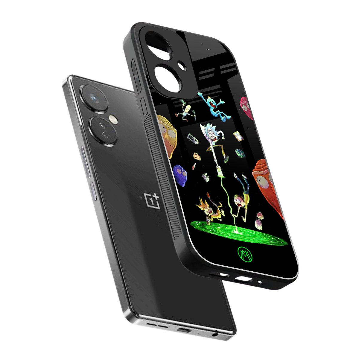 rick and morty amoled back phone cover | glass case for oneplus nord ce 3