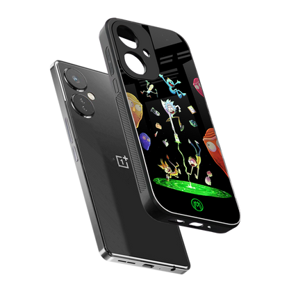 rick and morty amoled back phone cover | glass case for oneplus nord ce 3