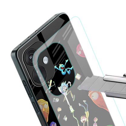 rick and morty amoled back phone cover | glass case for oneplus nord ce 3