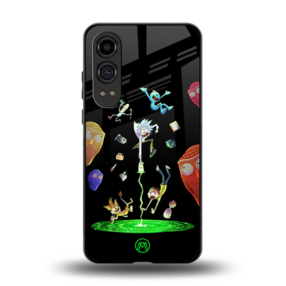 rick and morty amoled back phone cover | glass case for oneplus nord ce 4 lite