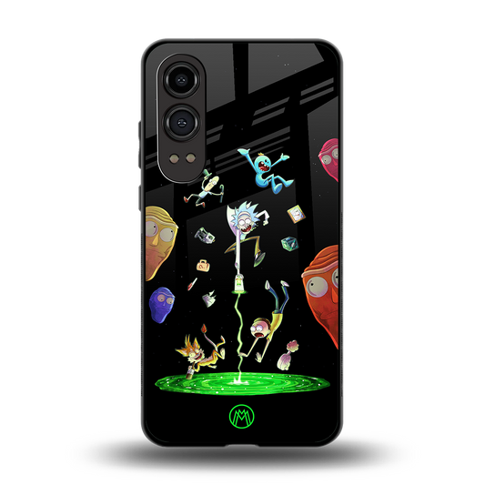 rick and morty amoled back phone cover | glass case for oneplus nord ce 4 lite