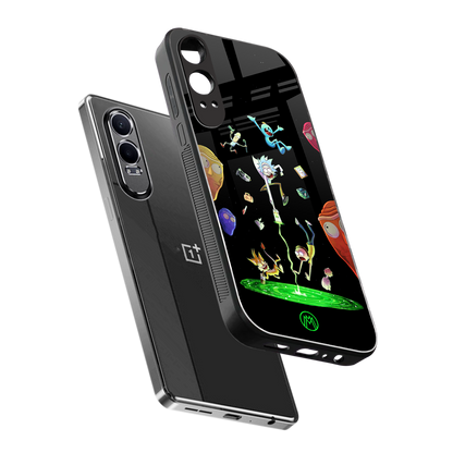 rick and morty amoled back phone cover | glass case for oneplus nord ce 4 lite