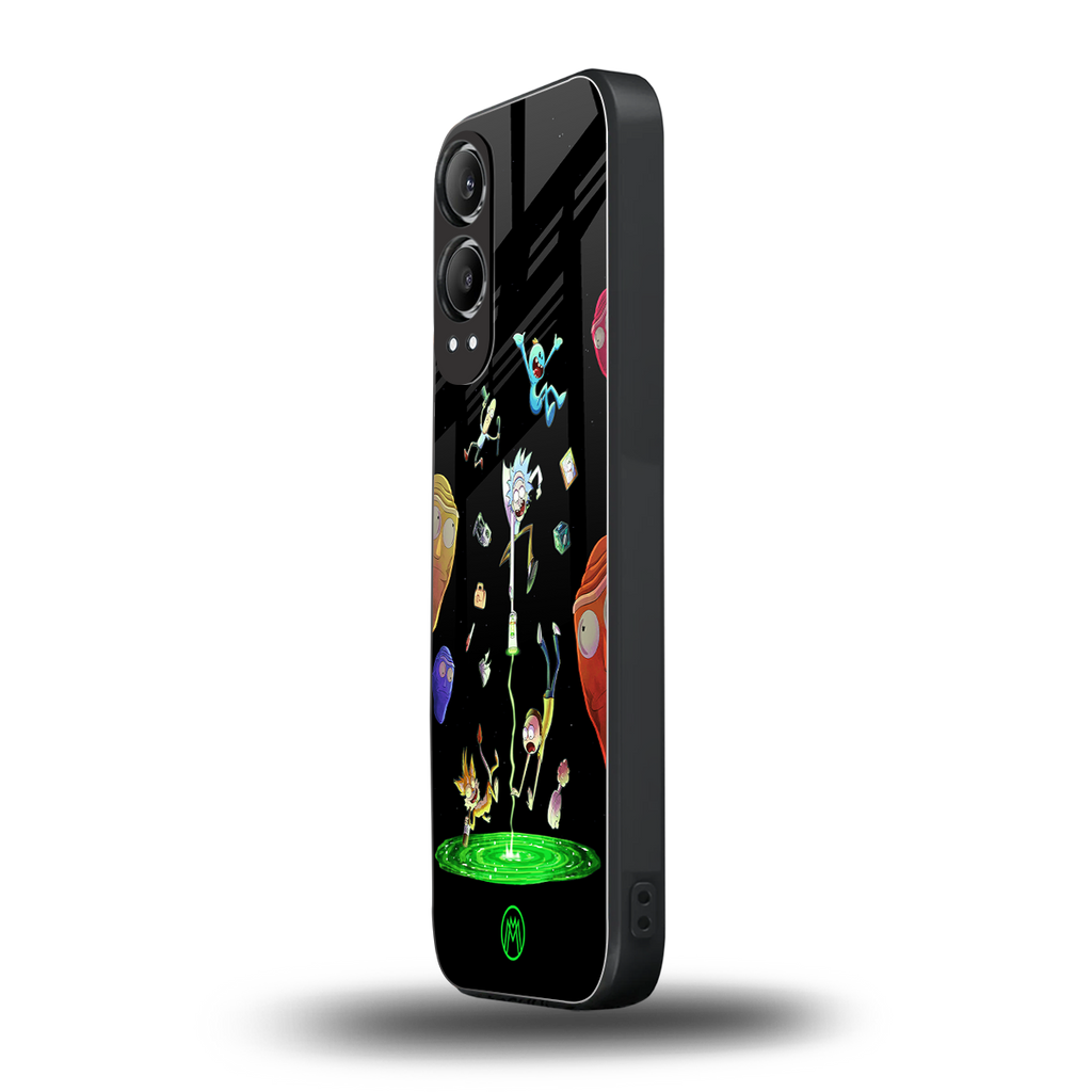 rick and morty amoled back phone cover | glass case for oneplus nord ce 4 lite