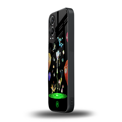 rick and morty amoled back phone cover | glass case for oneplus nord ce 4 lite