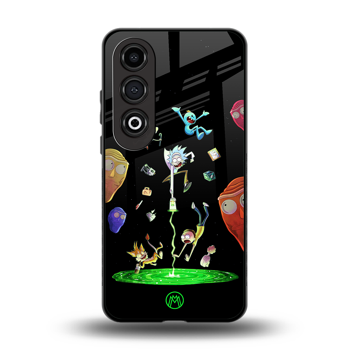 rick and morty amoled back phone cover | glass case for oneplus nord ce 4
