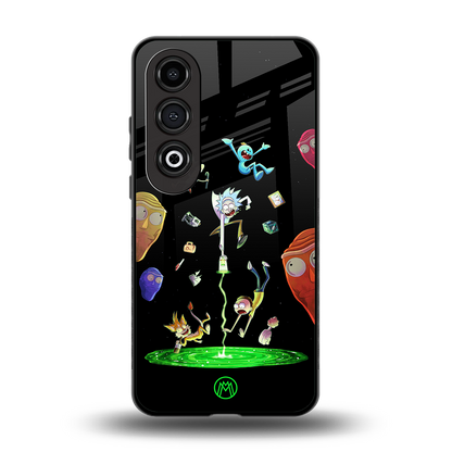 rick and morty amoled back phone cover | glass case for oneplus nord ce 4
