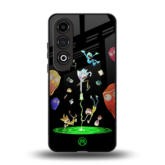 rick and morty amoled back phone cover | glass case for oneplus nord ce 4