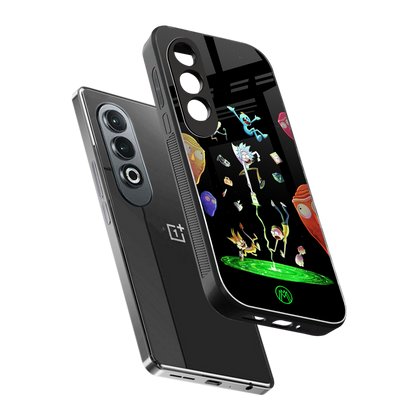 rick and morty amoled back phone cover | glass case for oneplus nord ce 4