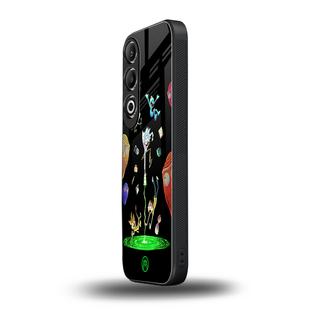rick and morty amoled back phone cover | glass case for oneplus nord ce 4