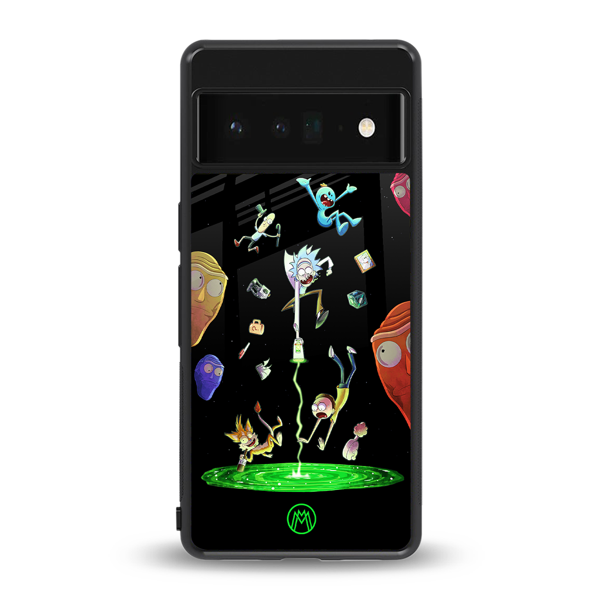 rick and morty amoled back phone cover | glass case for google pixel 6 pro