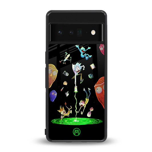 rick and morty amoled back phone cover | glass case for google pixel 6 pro
