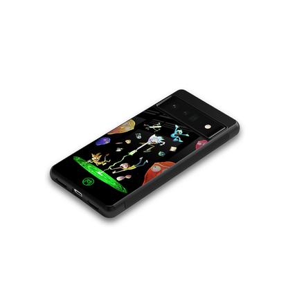 rick and morty amoled back phone cover | glass case for google pixel 6 pro