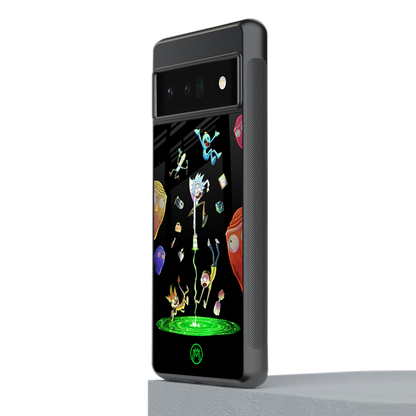 rick and morty amoled back phone cover | glass case for google pixel 6 pro