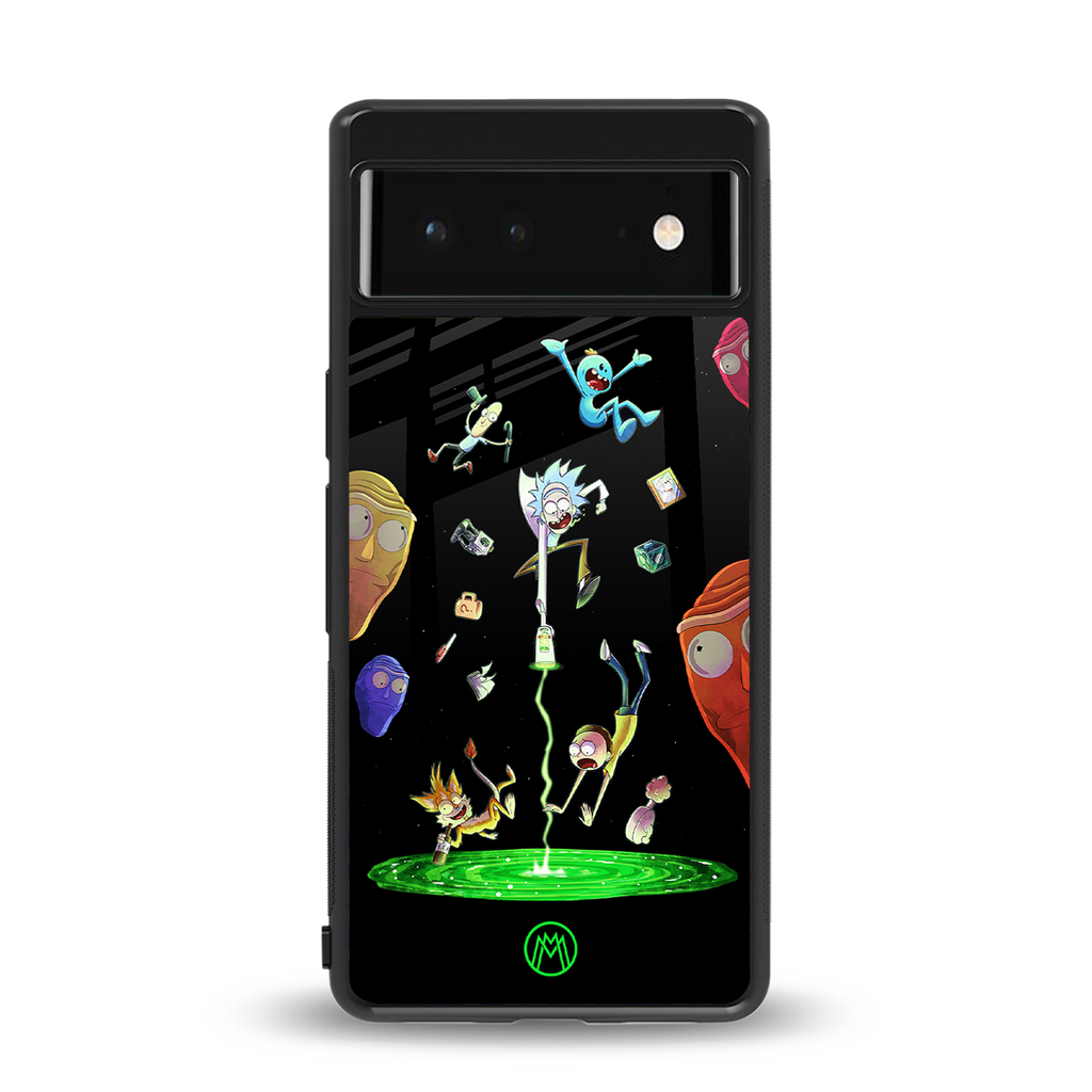 rick and morty amoled back phone cover | glass case for google pixel 6
