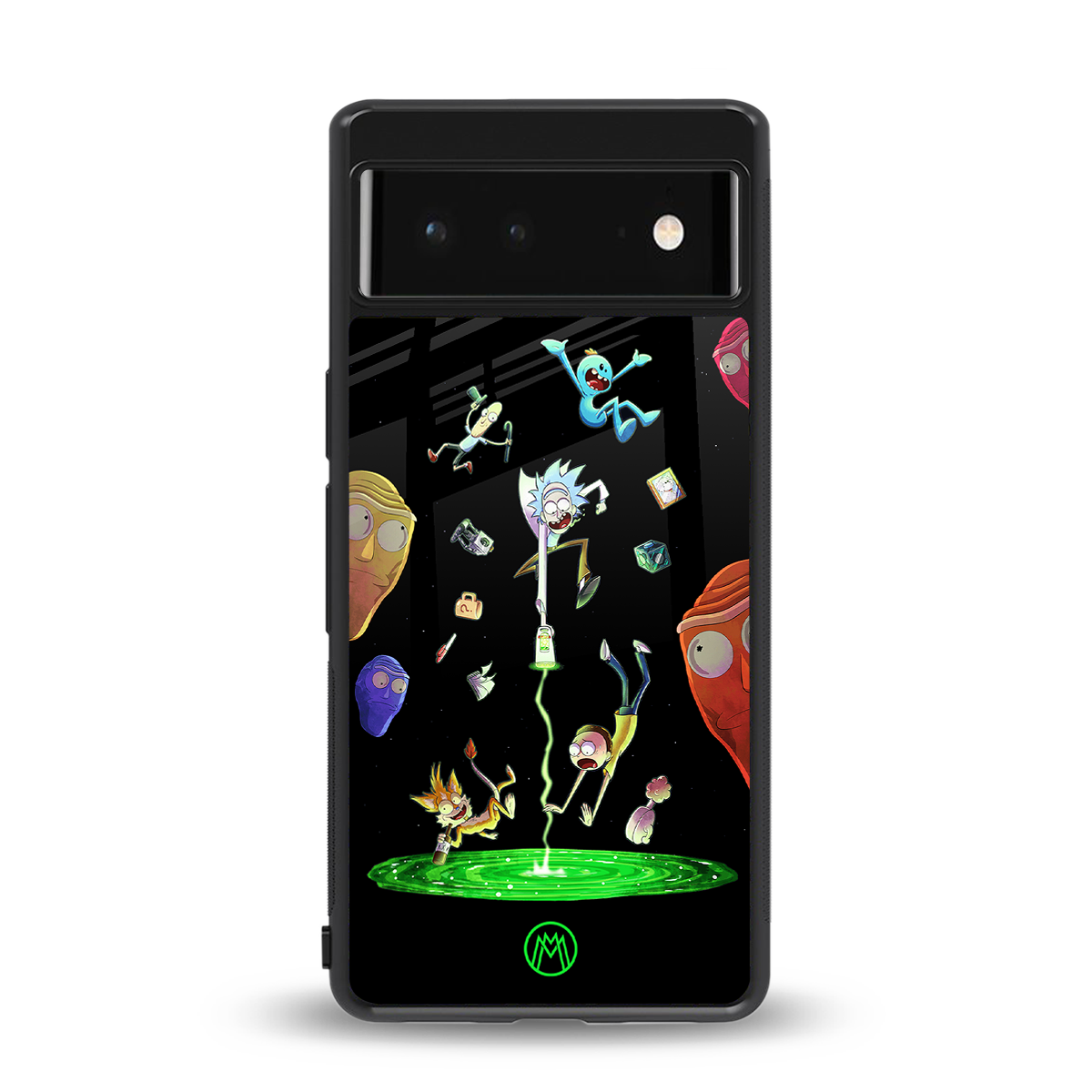 rick and morty amoled back phone cover | glass case for Google Pixel 6A