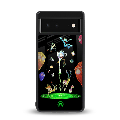 rick and morty amoled back phone cover | glass case for Google Pixel 6A
