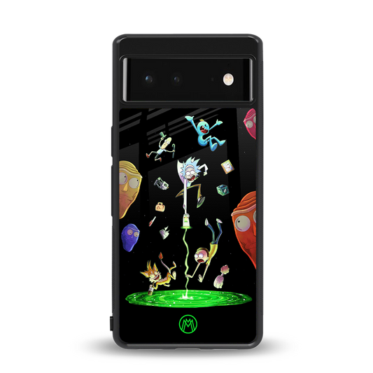 rick and morty amoled back phone cover | glass case for Google Pixel 6A