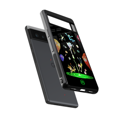 rick and morty amoled back phone cover | glass case for Google Pixel 6A