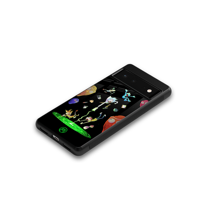 rick and morty amoled back phone cover | glass case for Google Pixel 6A