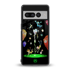 rick and morty amoled back phone cover | glass case for google pixel 7 pro