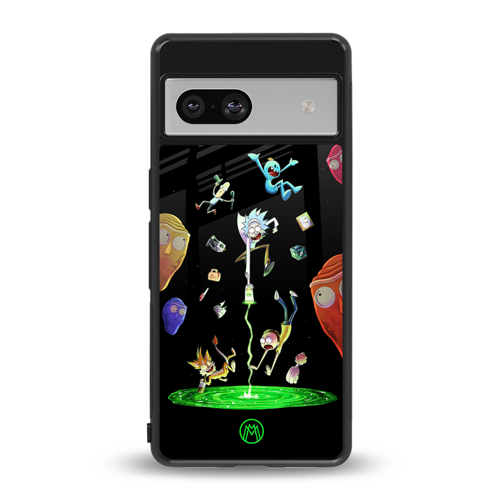 rick and morty amoled back phone cover | glass case for Google Pixel 7