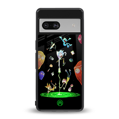 rick and morty amoled back phone cover | glass case for Google Pixel 7A