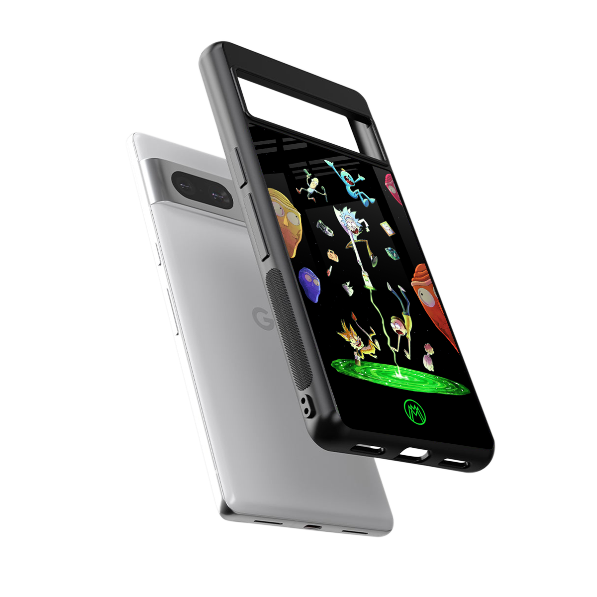 rick and morty amoled back phone cover | glass case for Google Pixel 7A