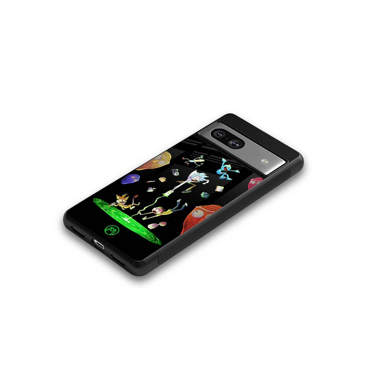 rick and morty amoled back phone cover | glass case for Google Pixel 7A