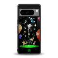 rick and morty amoled back phone cover | glass case for google pixel 8 pro