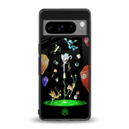 rick and morty amoled back phone cover | glass case for google pixel 8 pro