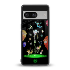 rick and morty amoled back phone cover | glass case for Google Pixel 8