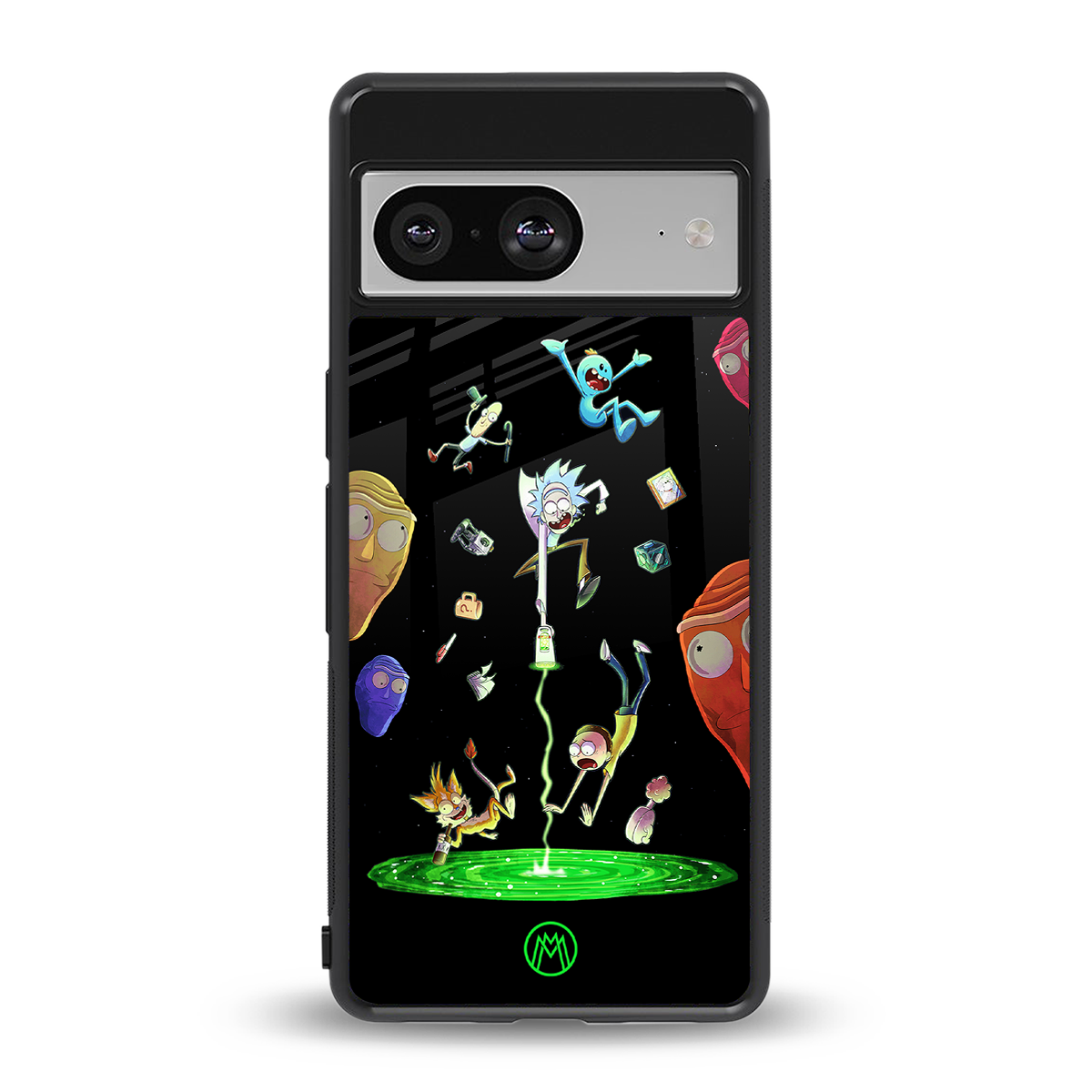 rick and morty amoled back phone cover | glass case for Google Pixel 8