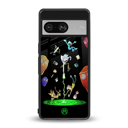 rick and morty amoled back phone cover | glass case for Google Pixel 8